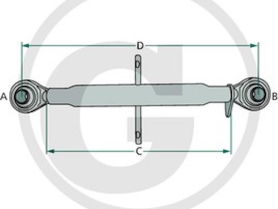 Topstang kat 1+2, 720-920 mm arbejdslængde