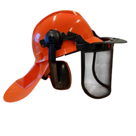 Skovhjelm med visir og høreværn